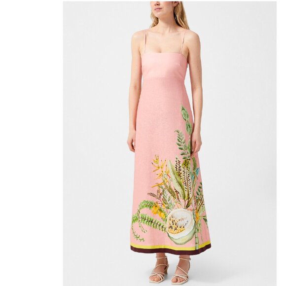 ALÉMAIS Sleeveless papaya linen maxi dress